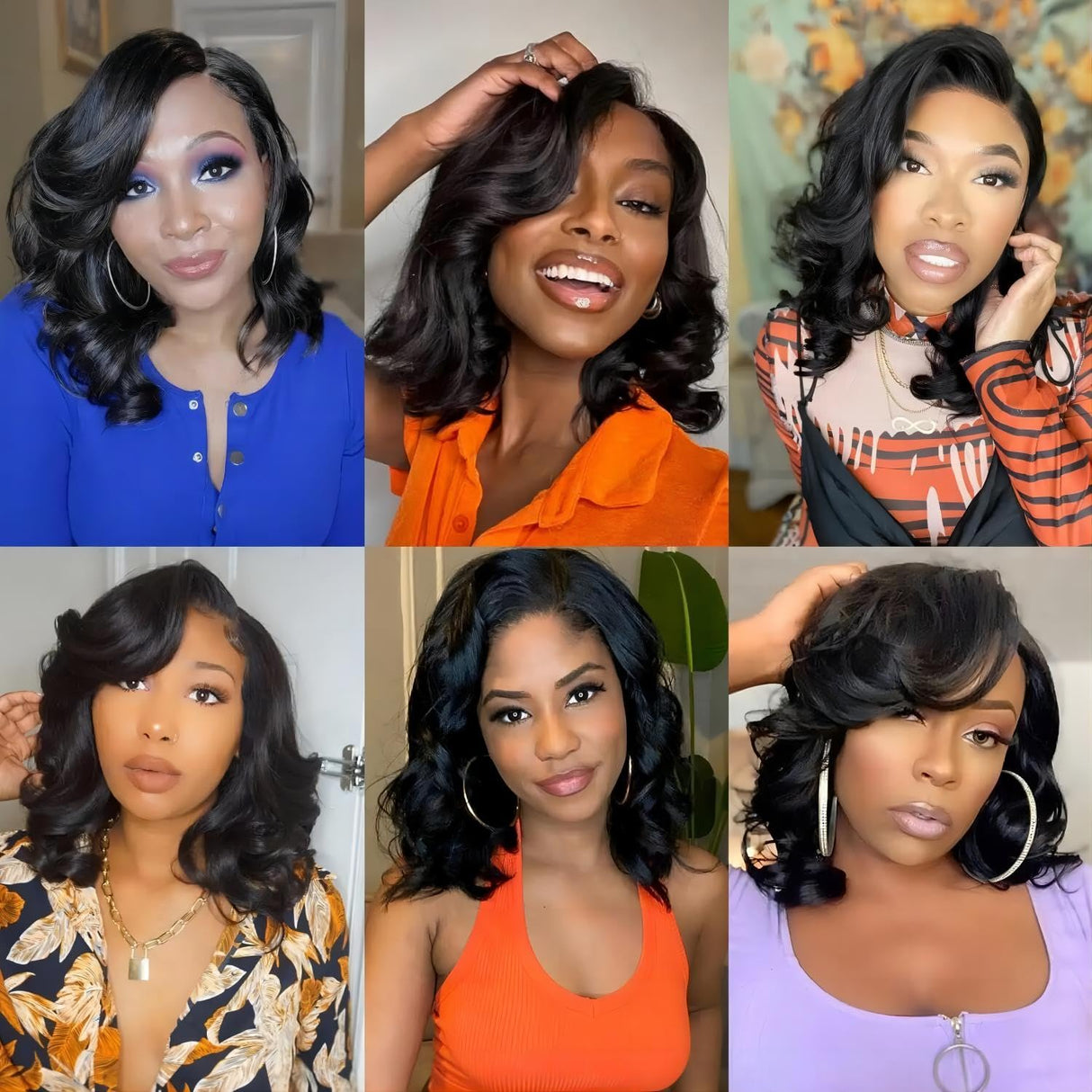 ISEE Wear and Go Glueless Wigs Human Hair Pre Plucked Pre Cut Short Bob Body Wave Lace Front Wigs Human Hair for Women Upgraded Glueless Bob Wig No Glue 6x4 HD Lace Closure Wigs (16 Inch)