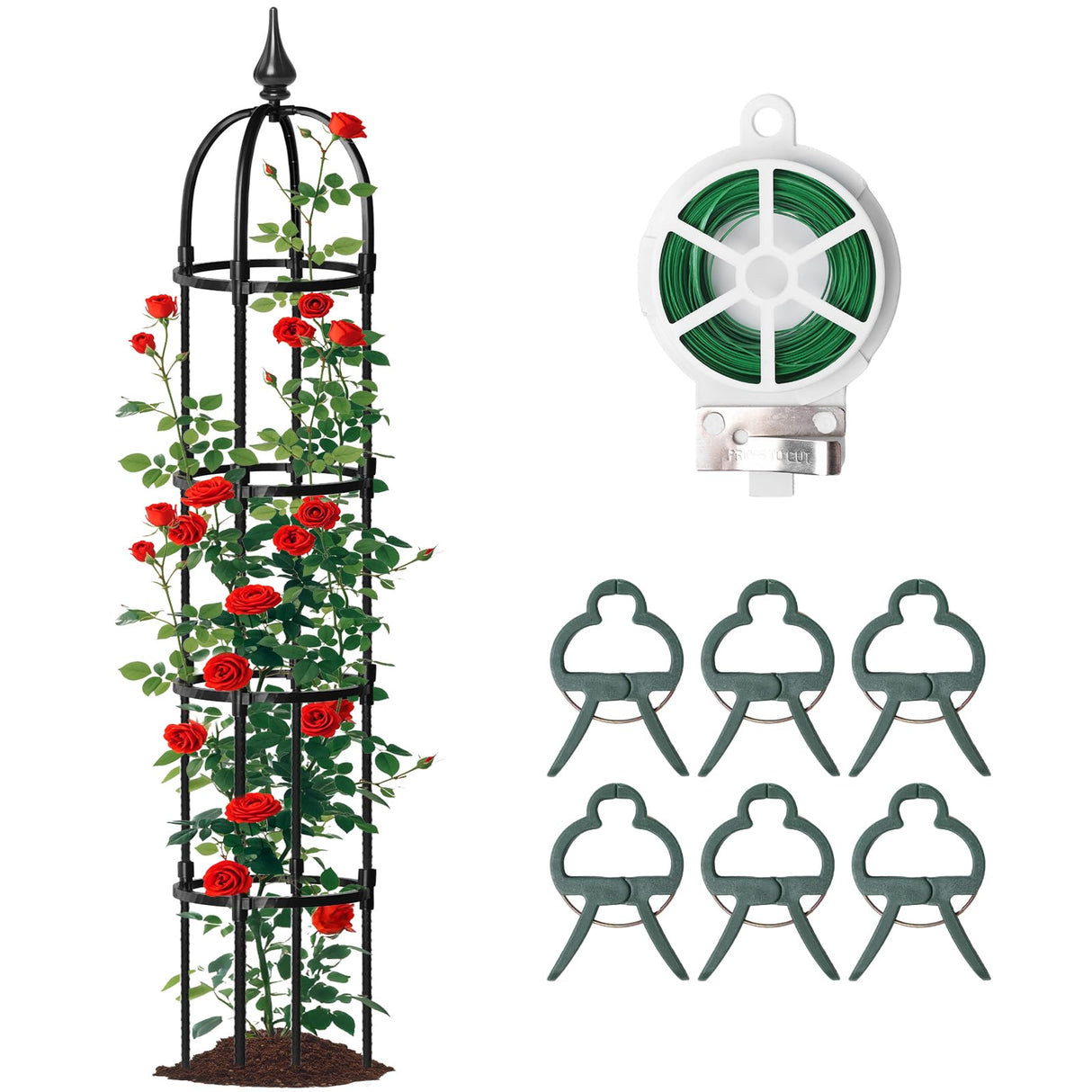 SDLDEER 1 Pcs 6.7FT Garden Obelisk Trellis Climbing Plant Support