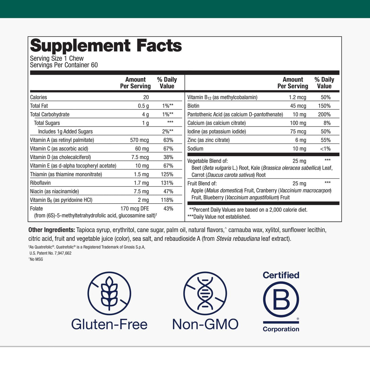 Metagenics MetaKids Multivitamin Soft Chews - Vitamins - Minerals - Phytonutrients - 60 Servings