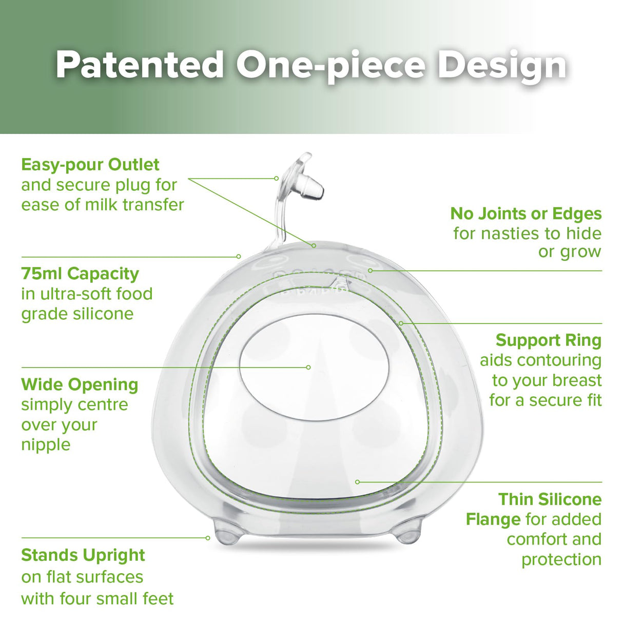 Haakaa Ladybug Milk Collector - Wearable Breast Shields Soft Nursing Cups Breast Milk Saver, Portable, Letdown Catcher Breastfeeding Essentials, 2.5oz/75ml, 1pc