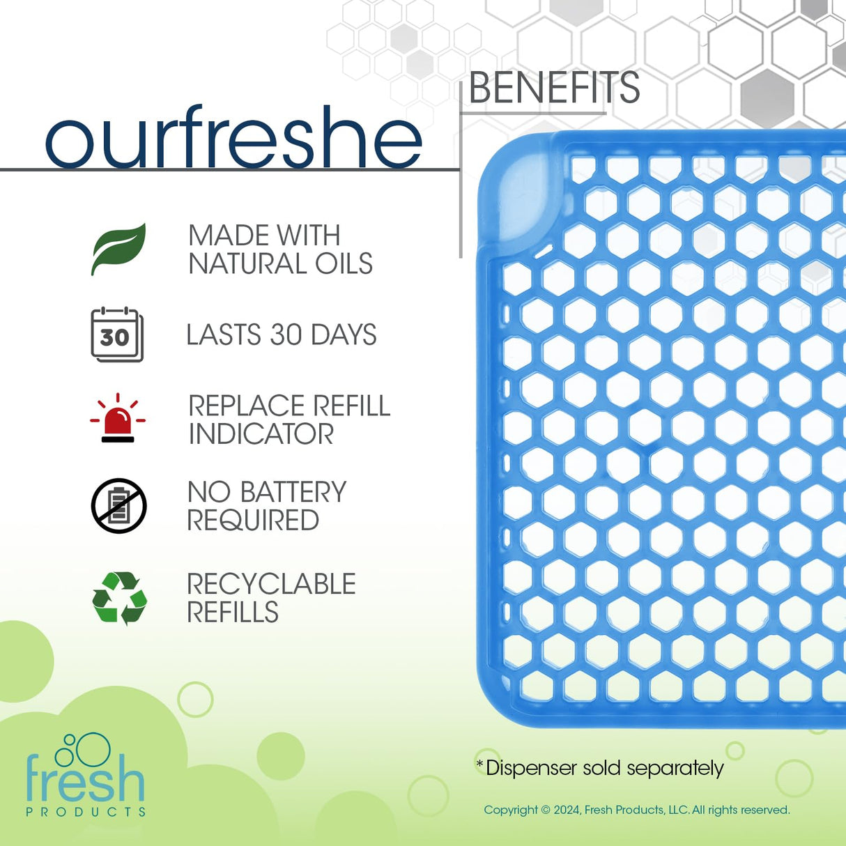Fresh Products ourfreshe Plug In Air Freshener 30 Day Refills Replace Messy Aerosols with Dry Fragrance For Use in Medium Sized Spaces Cotton Blossom 6 Pack