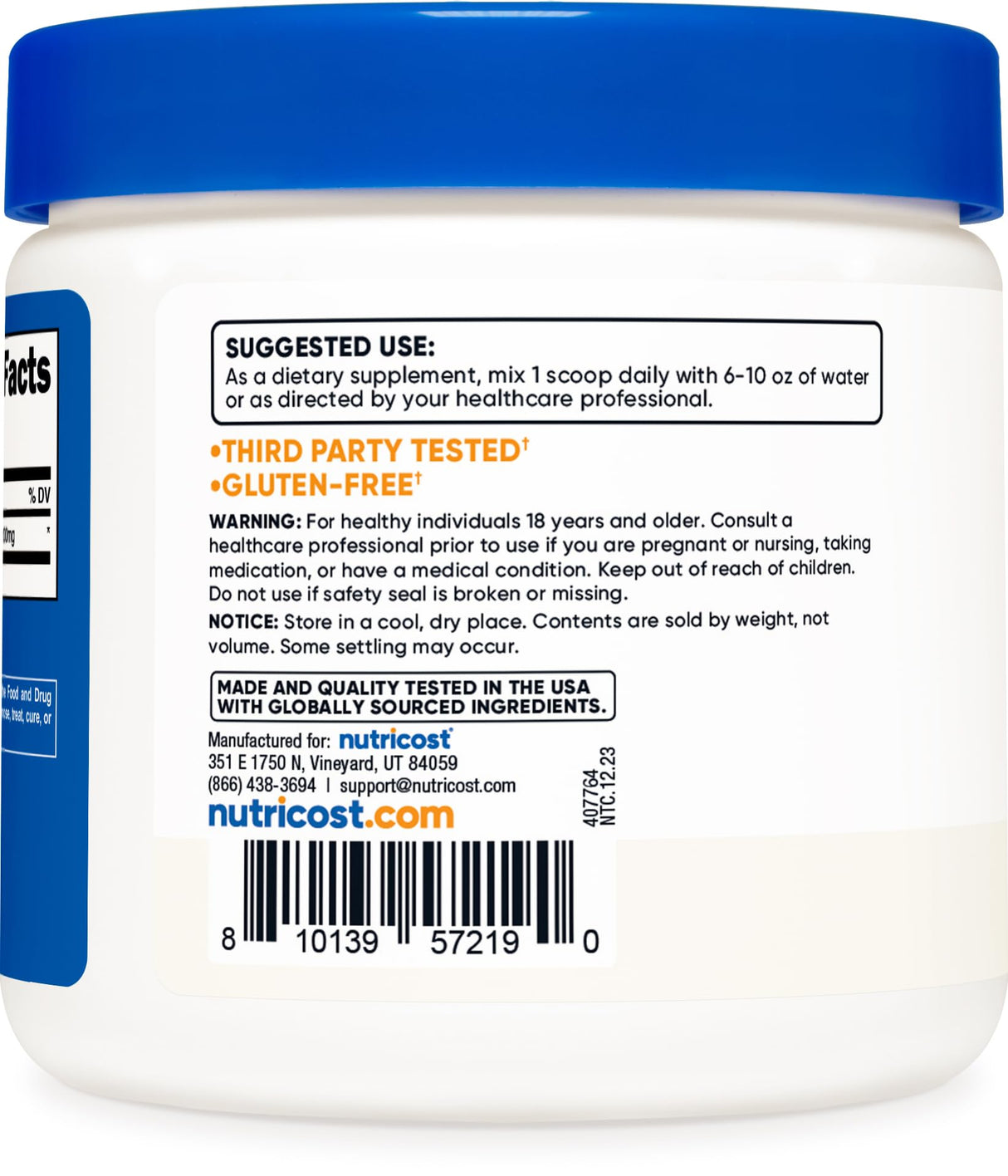 Nutricost L-Theanine Powder 100 Grams - Gluten Free & Non-GMO