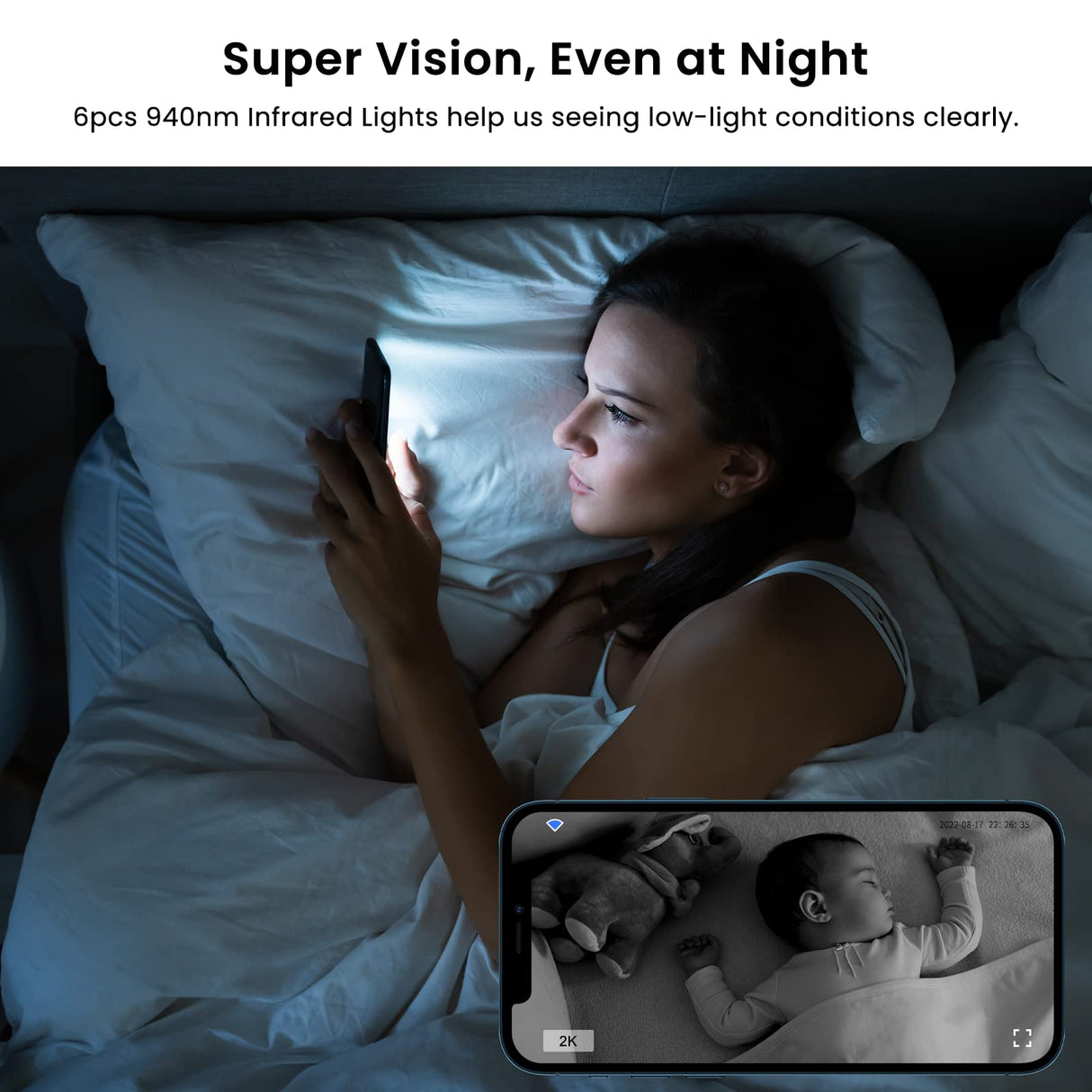 Indoor Cameras for Home Security 2K, Galayou Wireless Baby Monitor with Two-Way Audio, WiFi Cameras with APP for Phone, Smart Siren, Works with Alexa/Google Home(G7-4PACK)