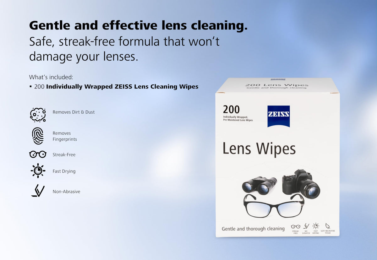 ZEISS Pre-Moistened Lens Cleaning Wipes, 200 Count