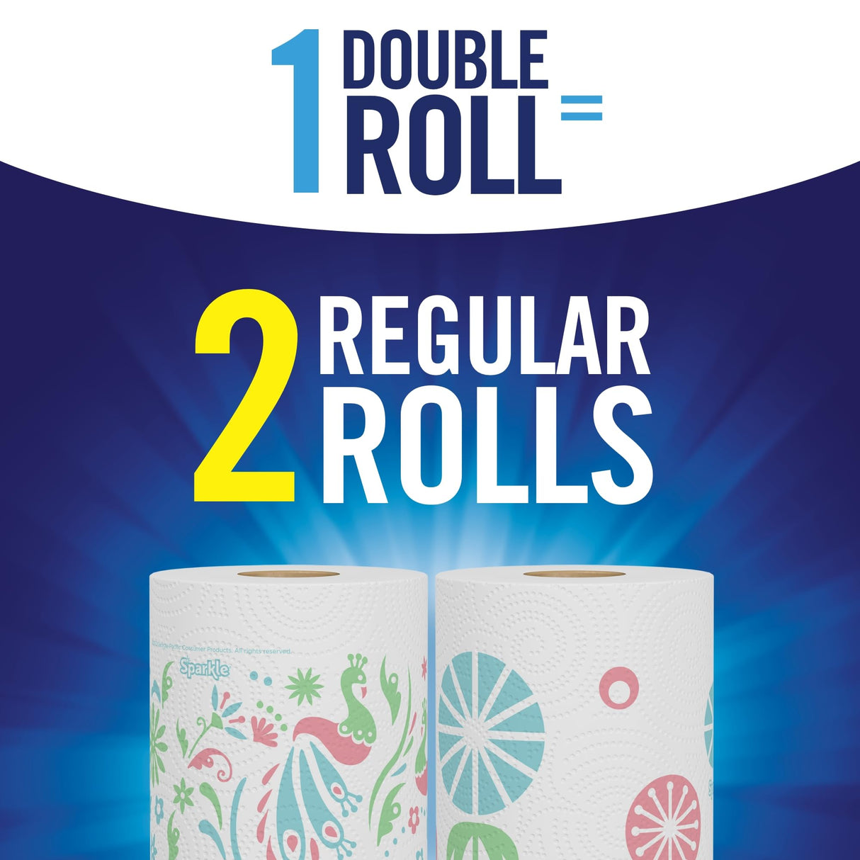 Sparkle Pick-A-Size Paper Towels, 24 Double Rolls = 48 Regular Rolls, Everyday Value Paper Towel with Full and Half Sheets
