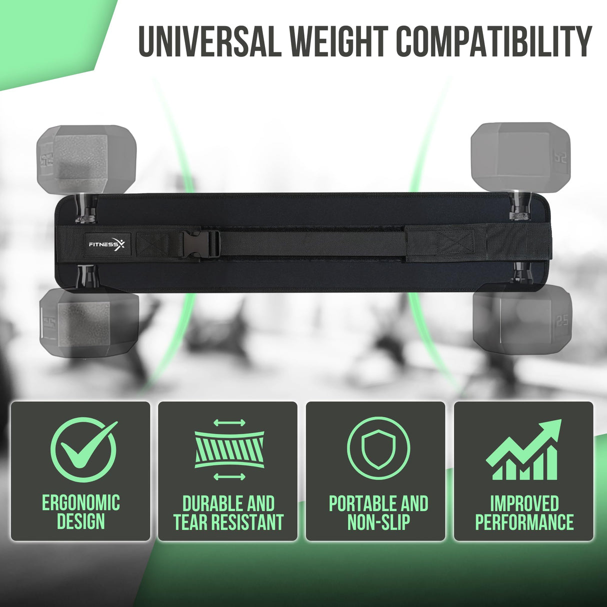 FitnessX Premium Hip Thrust Belt for Dumbbells Heavy, Kettlebells, and Plates, Hip Exercise Band for Weights, Ideal for Gym or Home Workouts