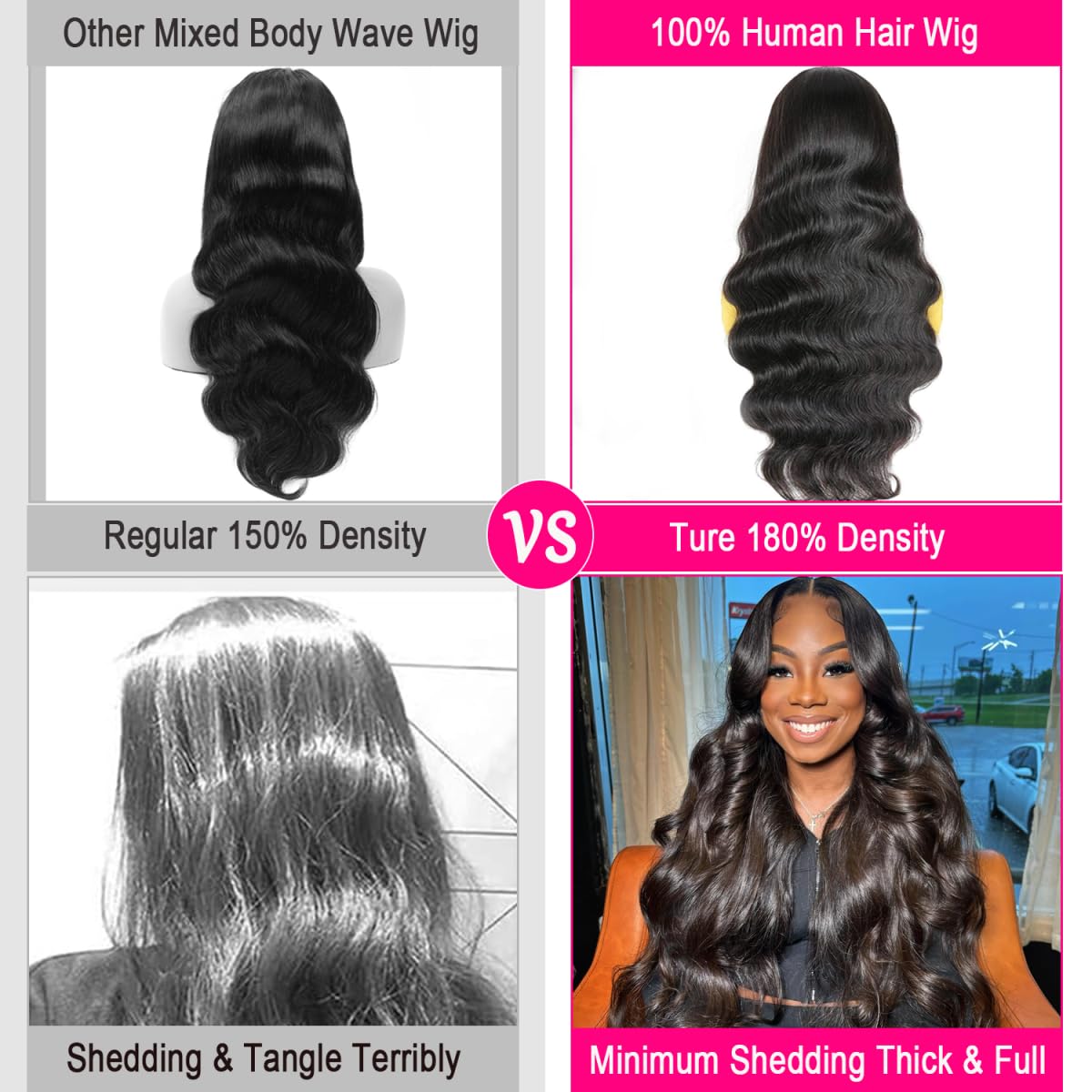 Hakaniya 13x6 Body Wave Lace Front Wigs Human Hair Pre Plucked HD Transparent Lace Frontal Wigs Human Hair 180% Density Glueless Wigs Human Hair with Baby Hair for Women 26 Inch