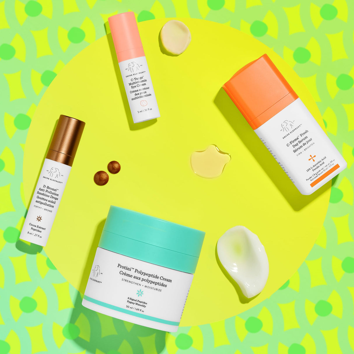 Drunk Elephant Resort to This Day Kit - Includes Protini Cream (50 ml/1.69 fl oz), C-Firma (15 ml/.5 fl oz), D-Bronzi (8 ml/.27 fl oz), and C-Tango (5 ml/.16 fl oz)