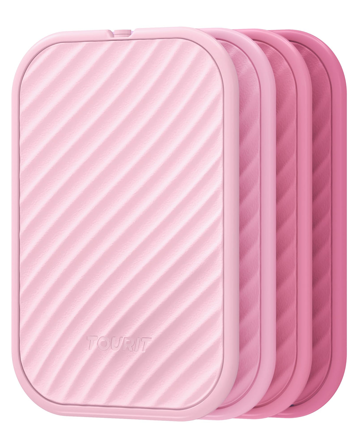 TOURIT Slim Ice Packs for Lunch Boxes and Coolers, 4 Pack Reusable Lunch Box Ice Packs, Long Lasting BPA-Free Non-Toxic Freezer Packs for Lunch Bags, Travel, Picnic or Camping, Baby Pink