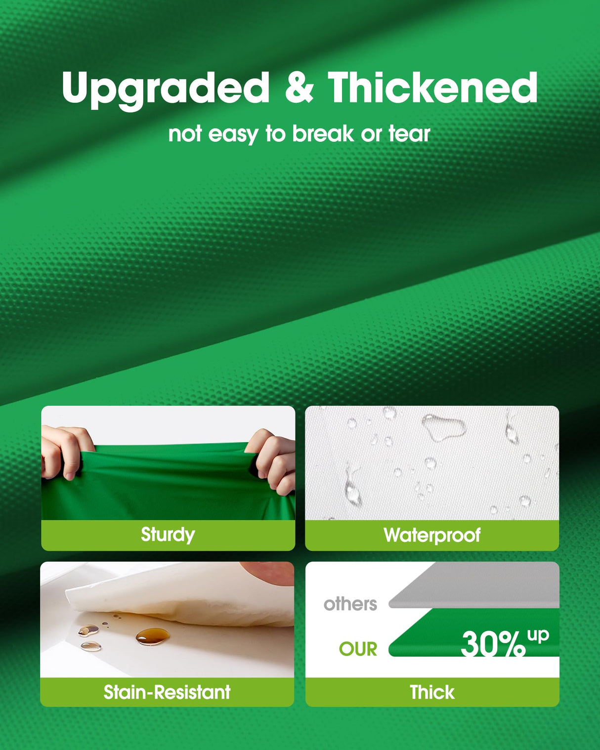 Pureegg Plastic Table Cloth Disposable 20 Pack, 54 x 108 Inch Table Cloths, St Patricks Day, Christmas Decorations, Tablecloths, Rectangle, Forest, Emerald, Plastic Cover, Leakproof & Sturdy, Green