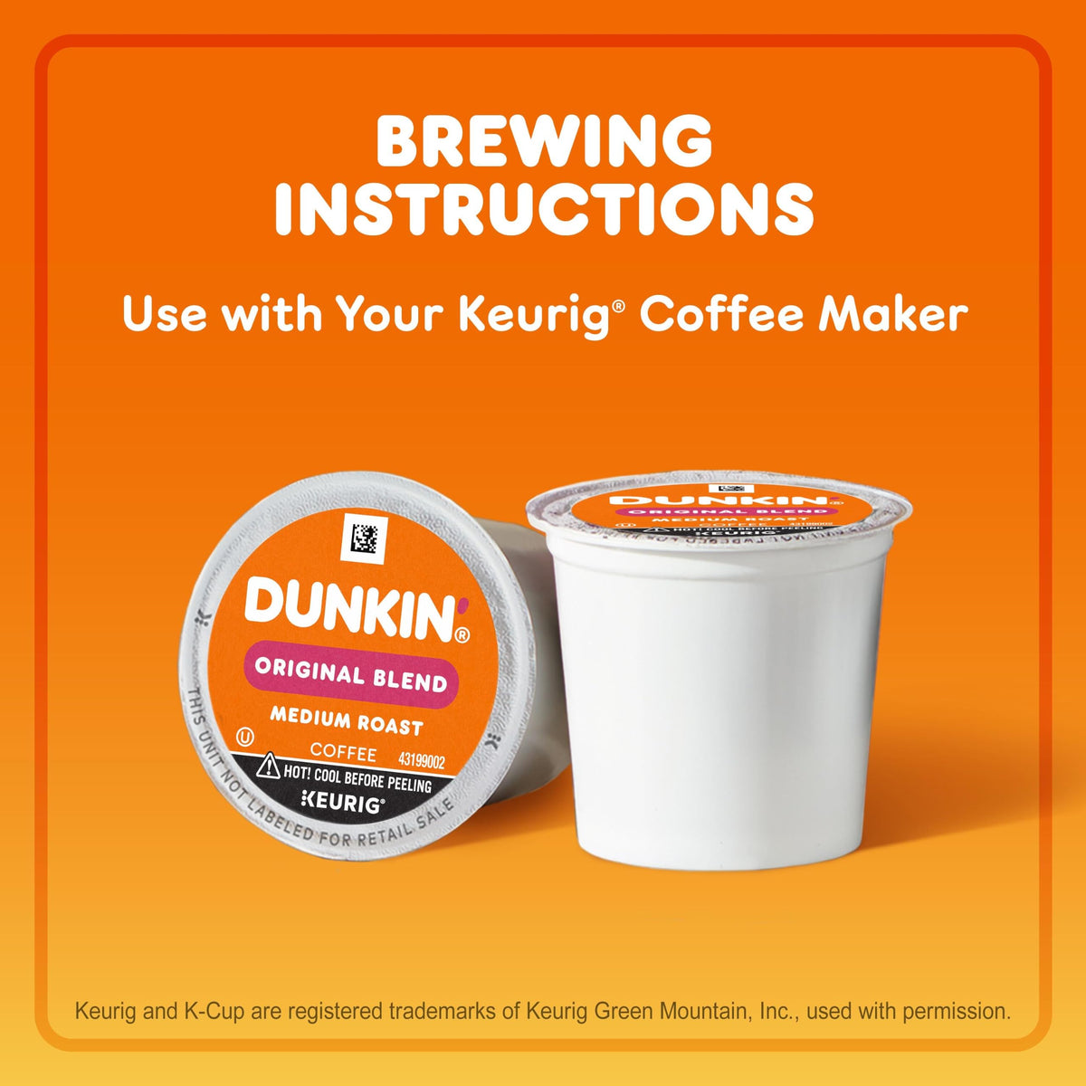 Dunkin’ Original Blend Medium Roast Coffee, Keurig K-Cup Pods, 88 Count