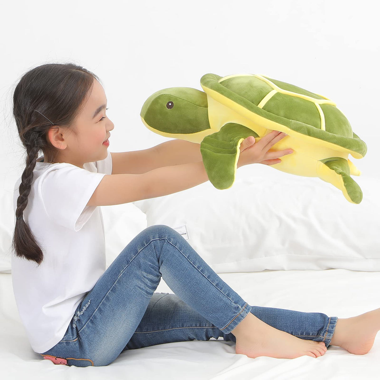 Dalmao 20 Inch Green Sea Turtle Stuffed Animals Soft Plush Toys Body Pillows Ocean Turtle Plushies, Gifts for Boys, Girls, Girlfriend, Birthday, Halloween, Christmas