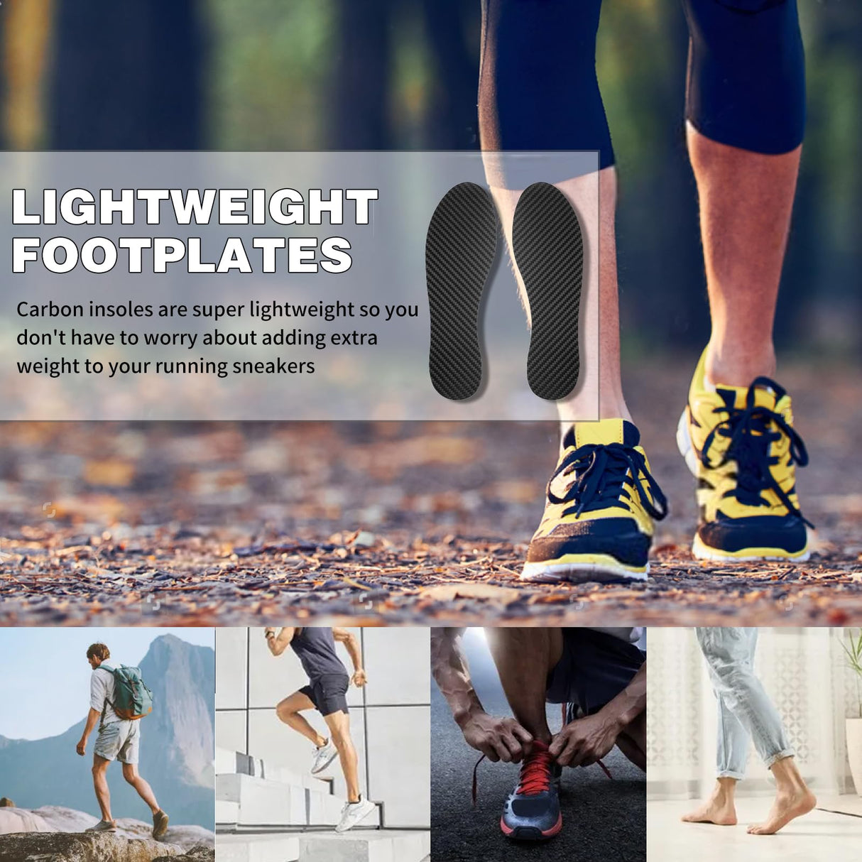 1 Pair Carbon Fiber Insole for Men Women Rigid Carbon Fiber Shoe Insert Carbon Fiber Foot Plate for Hallux Rigidus Limitus, Turf Toe,Morton's Toe (11.85” / 300mm - Men's 12.5 / Women's Size 13.5)