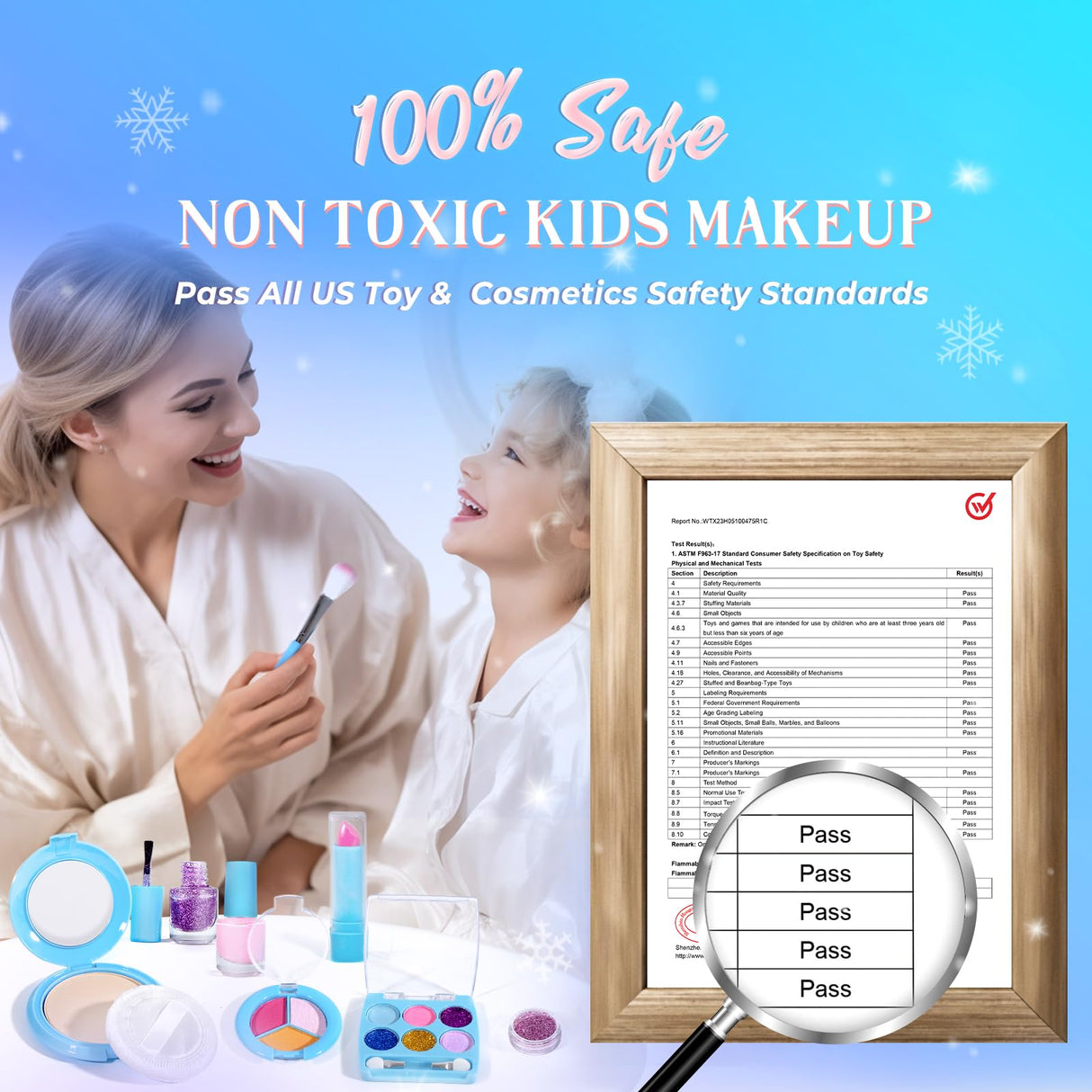 INNOCHEER Kids Makeup Kit for Girl Toys, Frozen Makeup Set for Girls, Real Washable Makeup Kit for Girls, Birthday Christmas Princess Gifts for Girls Kids Toddlers Age 3 4 5 6 7 8 9 10 11 12 Year Old