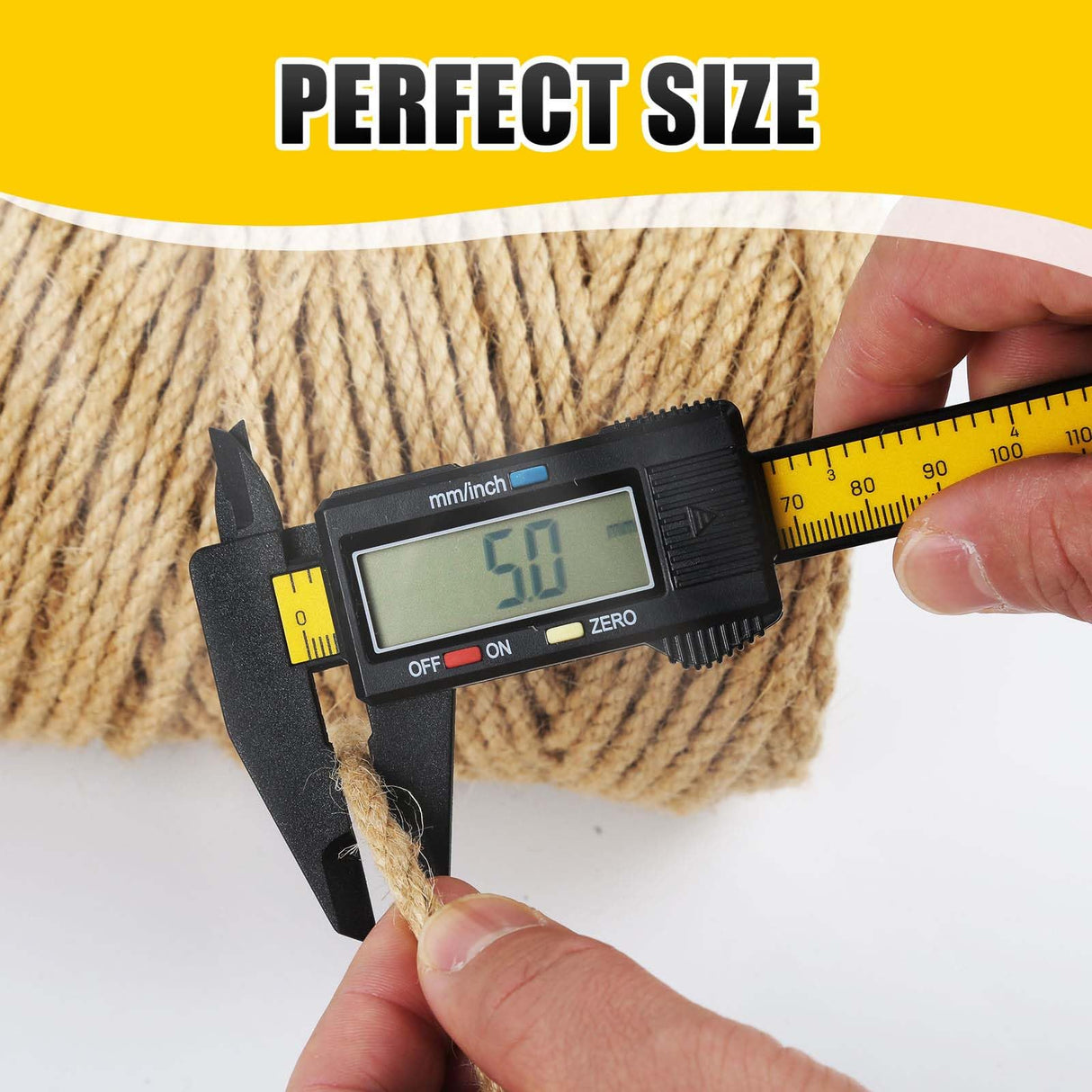 Radix Rope Natural Jute Twine, 5MM x 328FT Jute Rope Roll, Heavy Duty Thick Twine for Cat Scratching Post, Bundling, Gardening and DIY Crafts