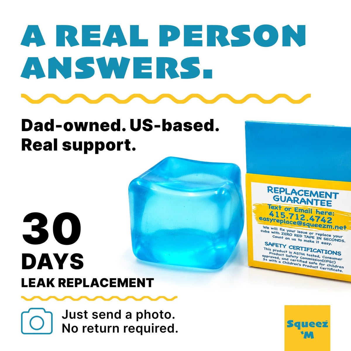 Original BigBlok Premium Stress Cube, Squishy Fidget Toy, Kids & Adults