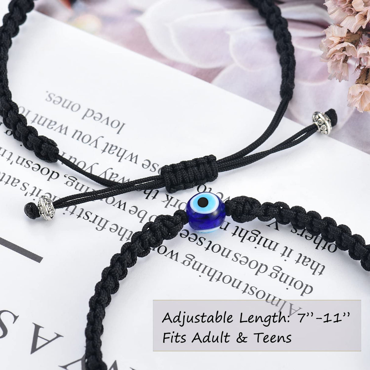 Tarsus Evil Eye Bracelets for Men Women, Braided Woven Rope Male Female