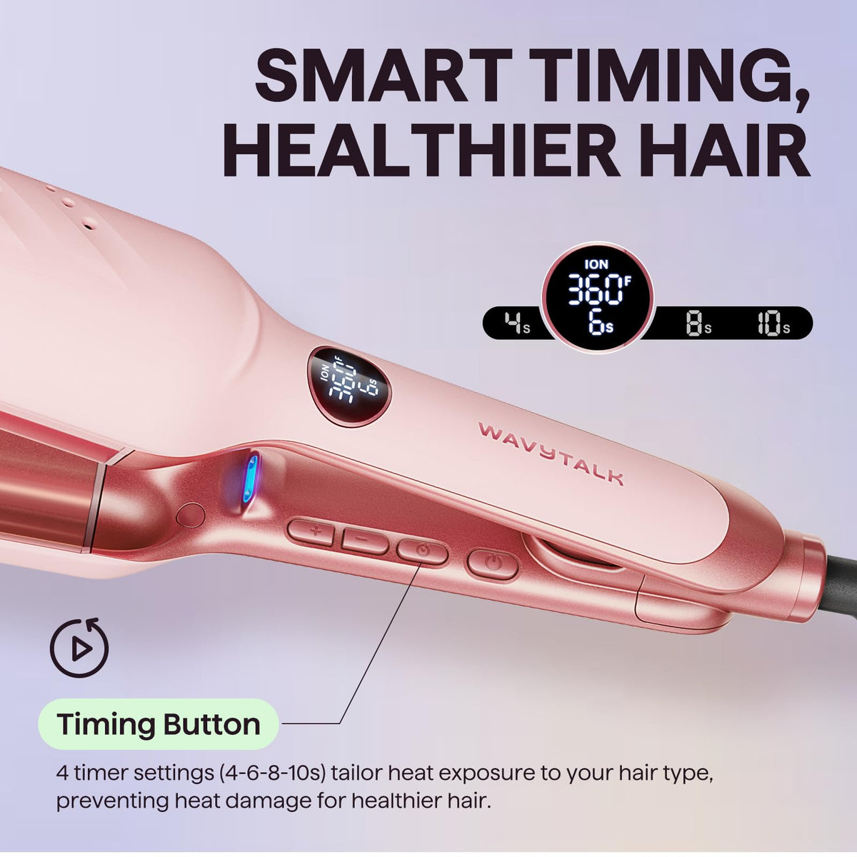 Wavytalk Power Wave Hair Crimper, Ionic Hair Waver for Less Heat Damage