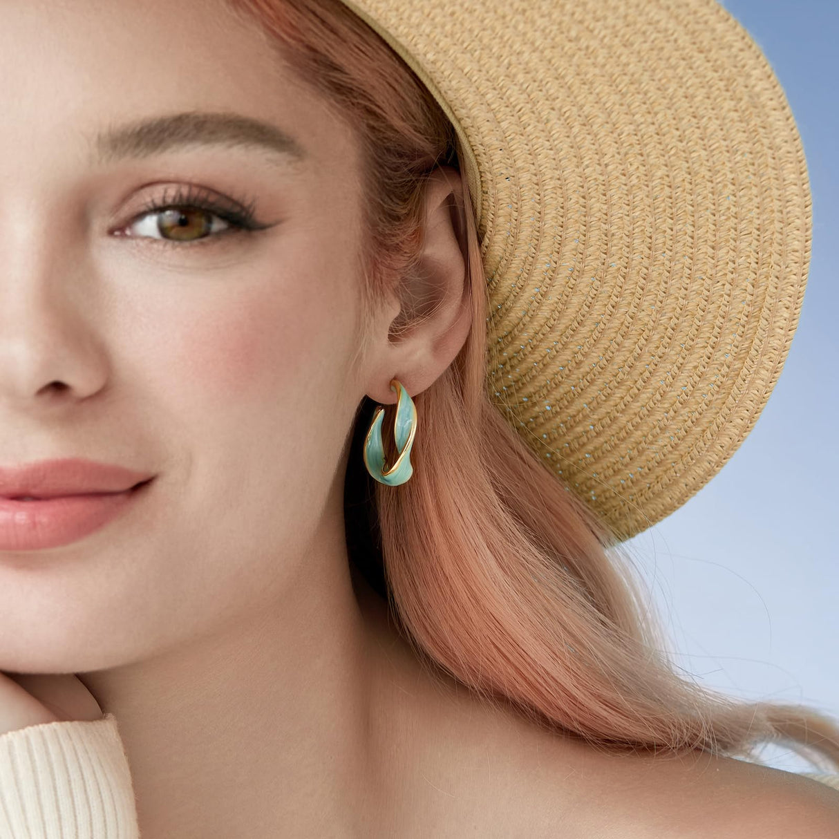 Cicy Bell Twisted Hoop Earrings for Women