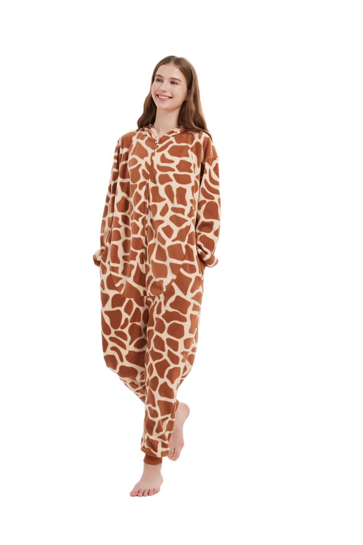 AnmHIwcte Giraffe Onesie Adult Halloween Christmas Cosplay Animal Costume Unisex Pajamas For Women Men