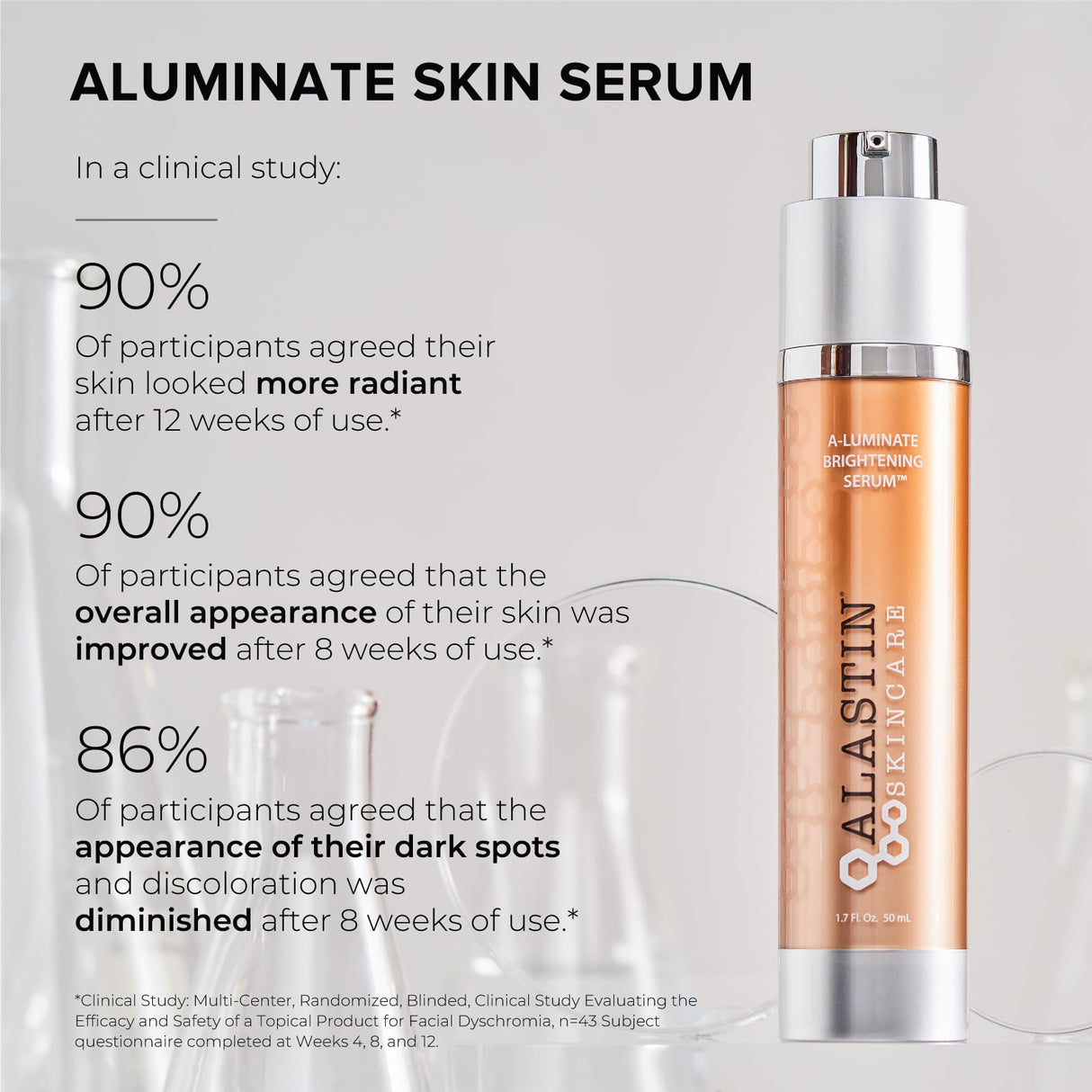 ALASTIN Skincare A-LUMINATE Face Serum (1.7 oz) | Anti-Aging Formula Helps Minimize Fine Lines & Wrinkles | Reduce Dark Spots, Uneven Tone, Hyperpigmentation