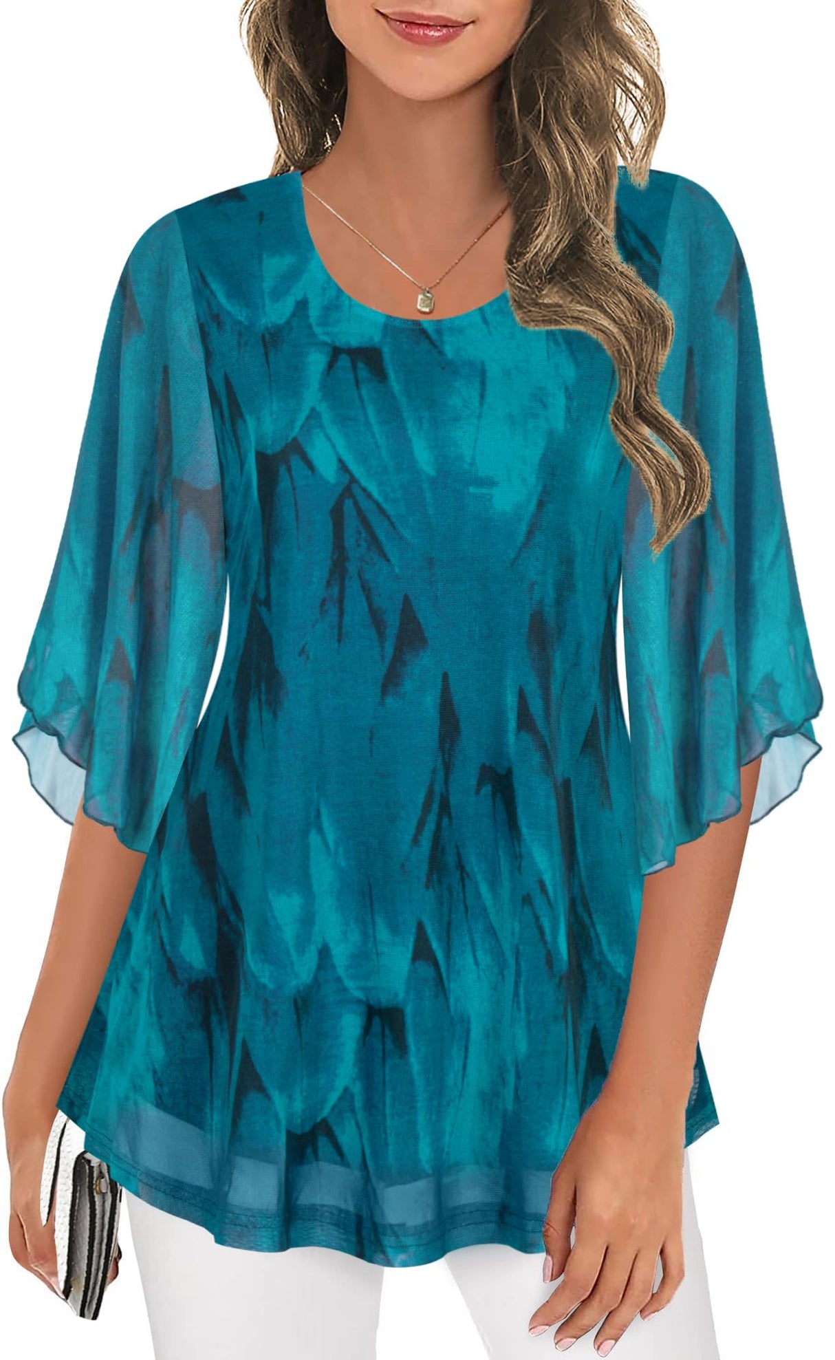 Ninedaily Blouses for Women Business Casual,Summer Short Sleeve Outfits Tops Office Work Blouse Elegant Clothes Formal 2025 Cruise Wear for Women Christmas Holiday Beach Vacation Shirts Tunic Blue XL