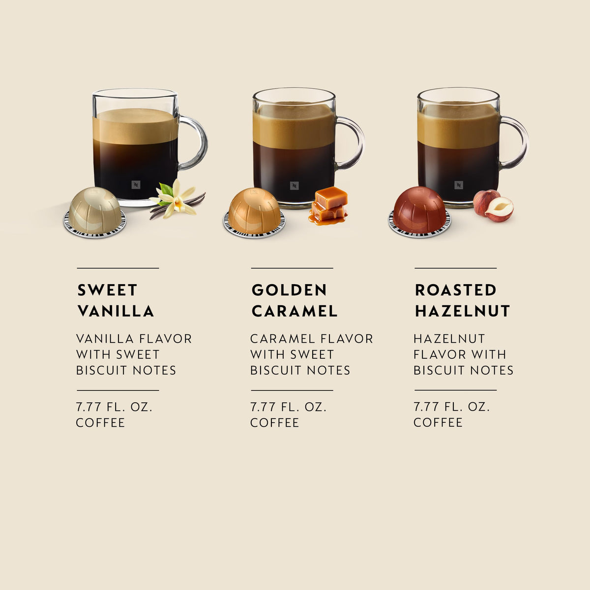 Nespresso Vertuo, Barista Flavored Pack, Medium Roast, 30-Count Coffee Pods