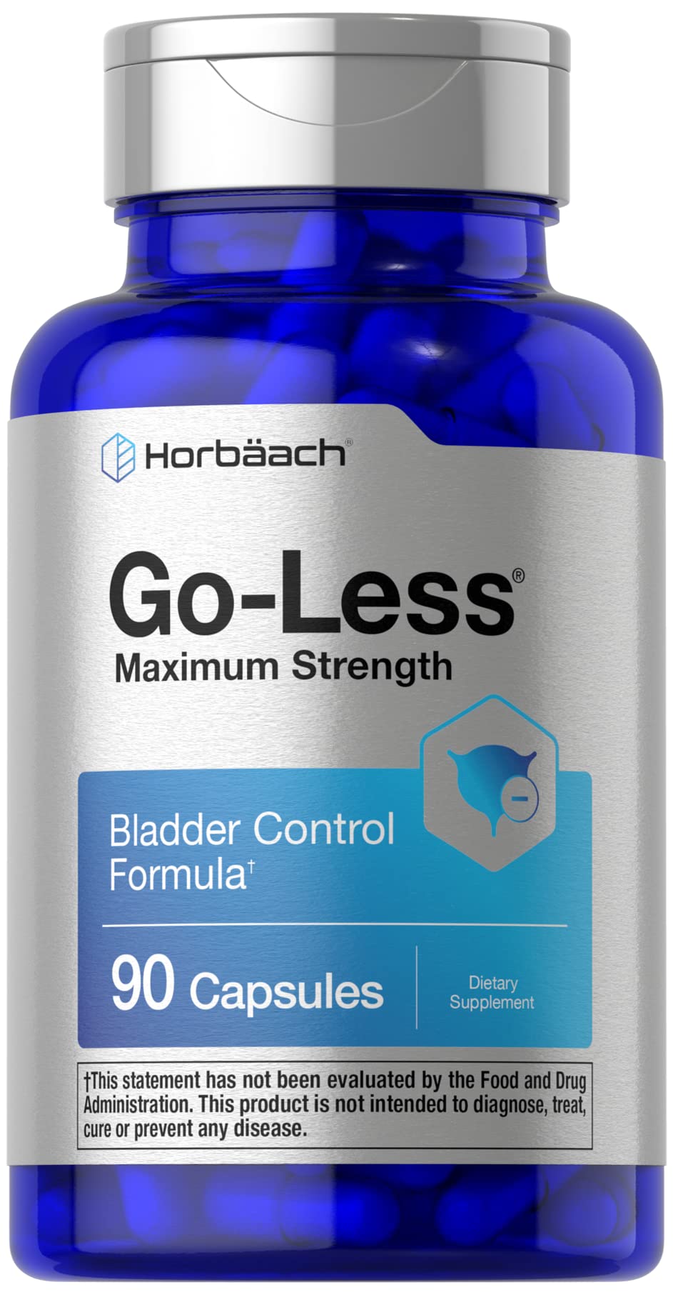Horbäach Go Less Bladder Control Pills | 90 Capsules | Maximum Strength for Women and Men | Non-GMO & Gluten Free Formula