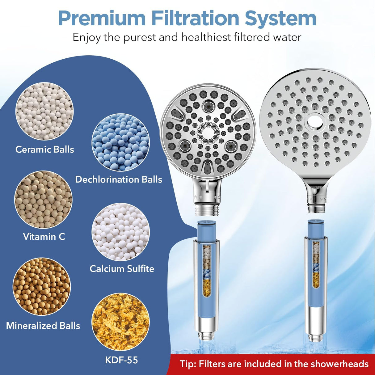 MakeFit Shower Head Filter Replacement Cartridge for SSJ781/DSSJ781/ DSSJ781-01/DSS1581 MakeFit Filtered Handheld Shower Head (2-PACK)