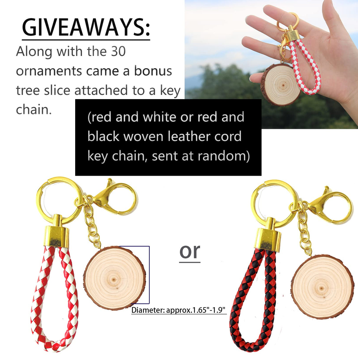 SENMUT Wood Slices 30 Pcs 3.5-4.0 inch Natural Rounds Unfinished Wooden Circles Christmas Wood Ornaments for Crafts Wood Kit Predrilled with Hole Wood Coasters, Craft Supplies for DIY and Painting