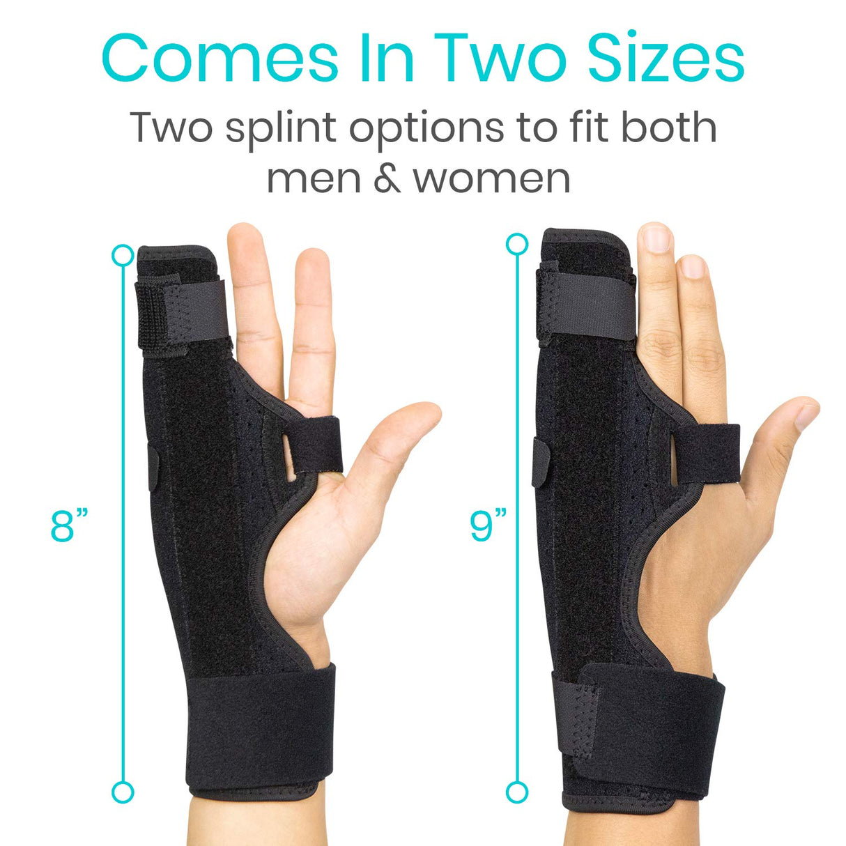 Vive Boxer Finger Splint Brace- Supports Pinky, Ring, Middle Metacarpals and Knuckles - Right or Left Adjustable Hand Brace - Straightening for Trigger Finger, Injury, Fracture, Broken, Tendonitis (9 inch)