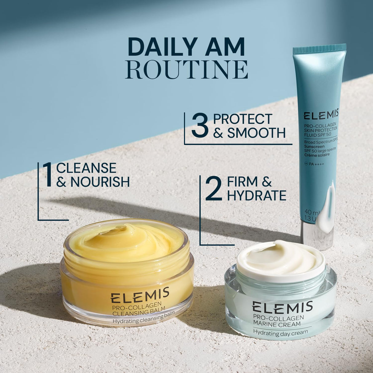 Elemis Pro-Collagen Skin Protection Fluid SPF 50 | Hydrating Face Sunscreen | Lightweight & Fast-Absorbing | 40ml