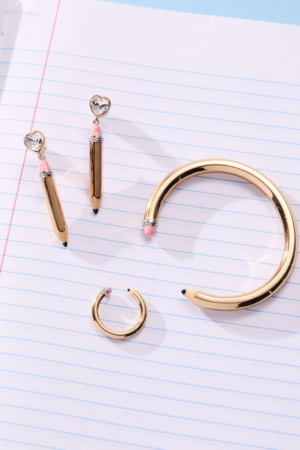 Alex and Ani Open Pencil Ring - Two Tone Nickel-Free Design, Cute Adjustable Ring, Fits Size 7, Unique School-Day Fashion for Women
