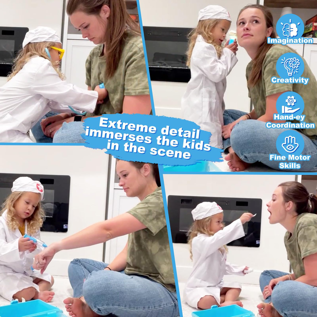 Doctor Kit for Toddlers 3-5 Dress Up Toys for 2 3 4 Year Old Girls Pretend Kids Doctor Play Set with Doctor Costume Toy Stethoscope for 2 3 4 5 6 Year Old Girls Boys Christmas Birthday Gifts