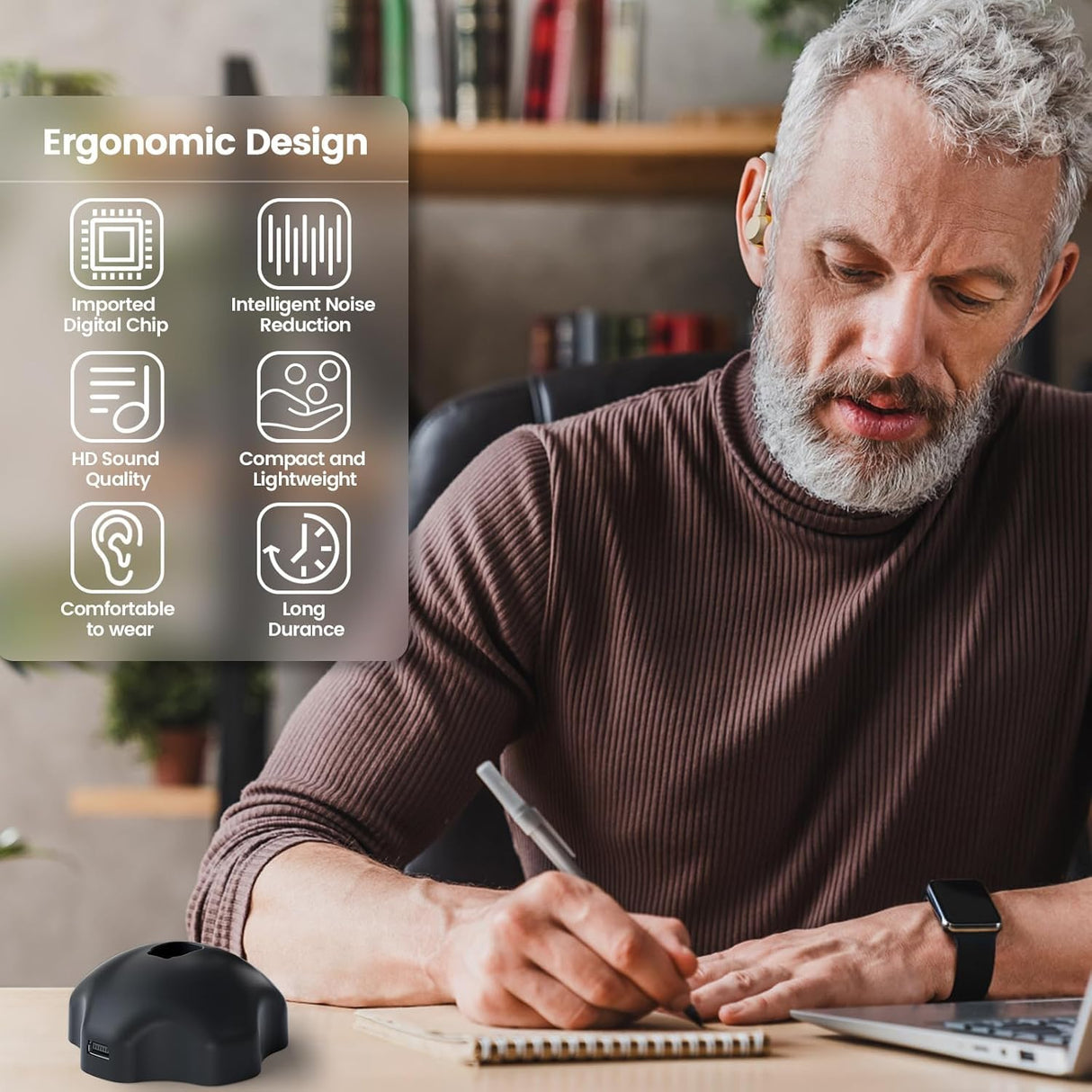 Hearing Amplifier, Hearing Aids for Seniors Use Rechargeable with Noise Cancelling, Digital Hearing Aids for Adults Mild to Moderate Hearing Loss - All Accessories Included