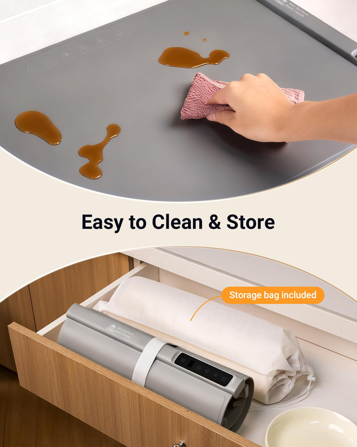 42"x16" Warming Mat for Food Extra Large, Extendable Food Warming Mat, Electric Warming Tray for Buffets Party with 7 Adjustable Temperature, 6 Timer, Silicone Food Warmer for Parties Home Countertop