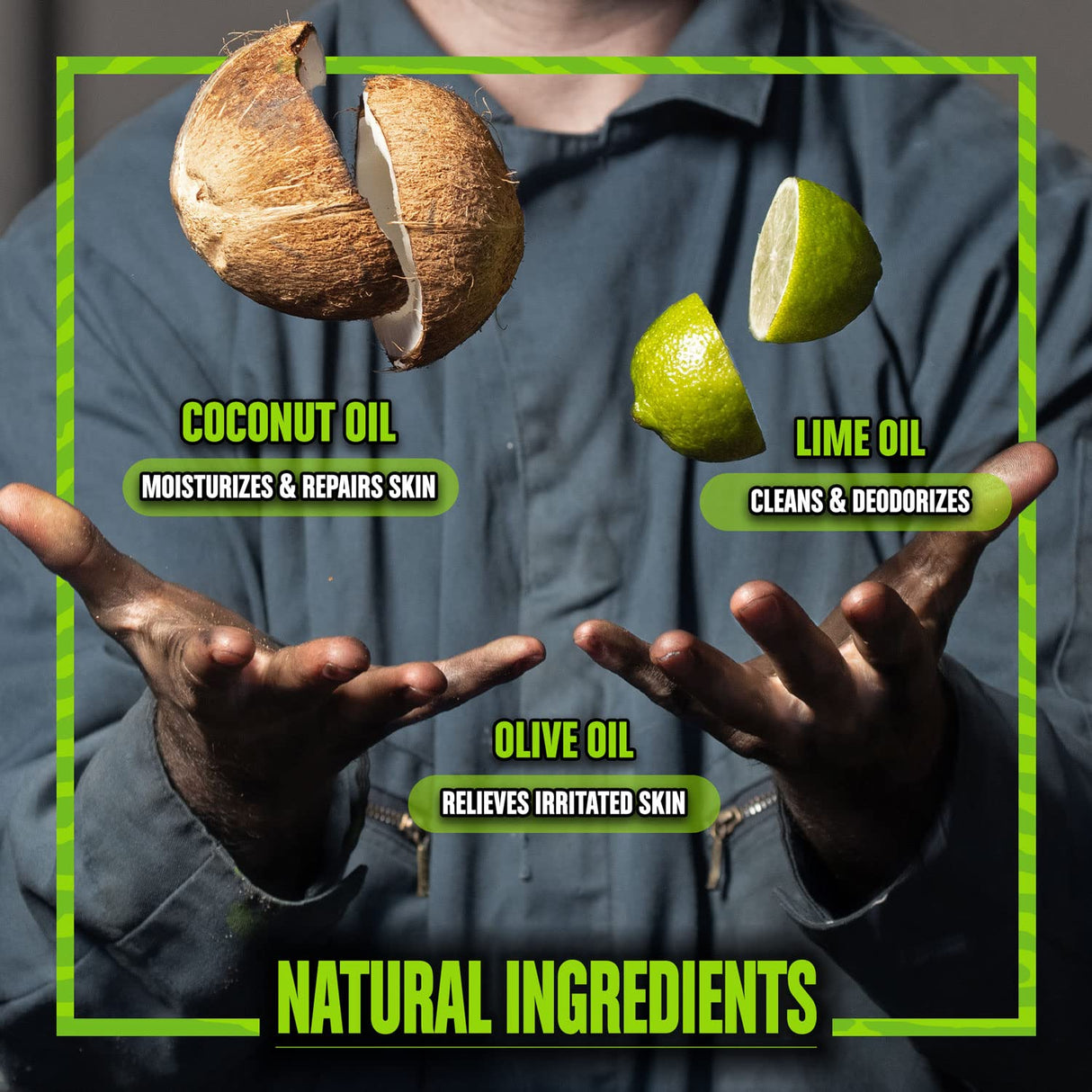 Grip Clean Hand Cleaner for Mechanics, Heavy-Duty Liquid Soap with Natural Pumice Soap & Clay for Grease & Filth – Flat Top Gallon Jug Refill, Coconut Oil Moisturizes (2pk)