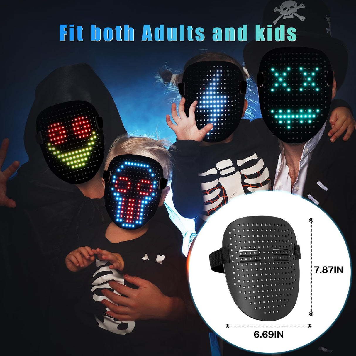 Mr.Pang LED Mask Light up Mask with Gesture Sensing, Cool Face Transforming Mask, Perfect Gifts for Halloween Christmas Birthday Cosplay Party