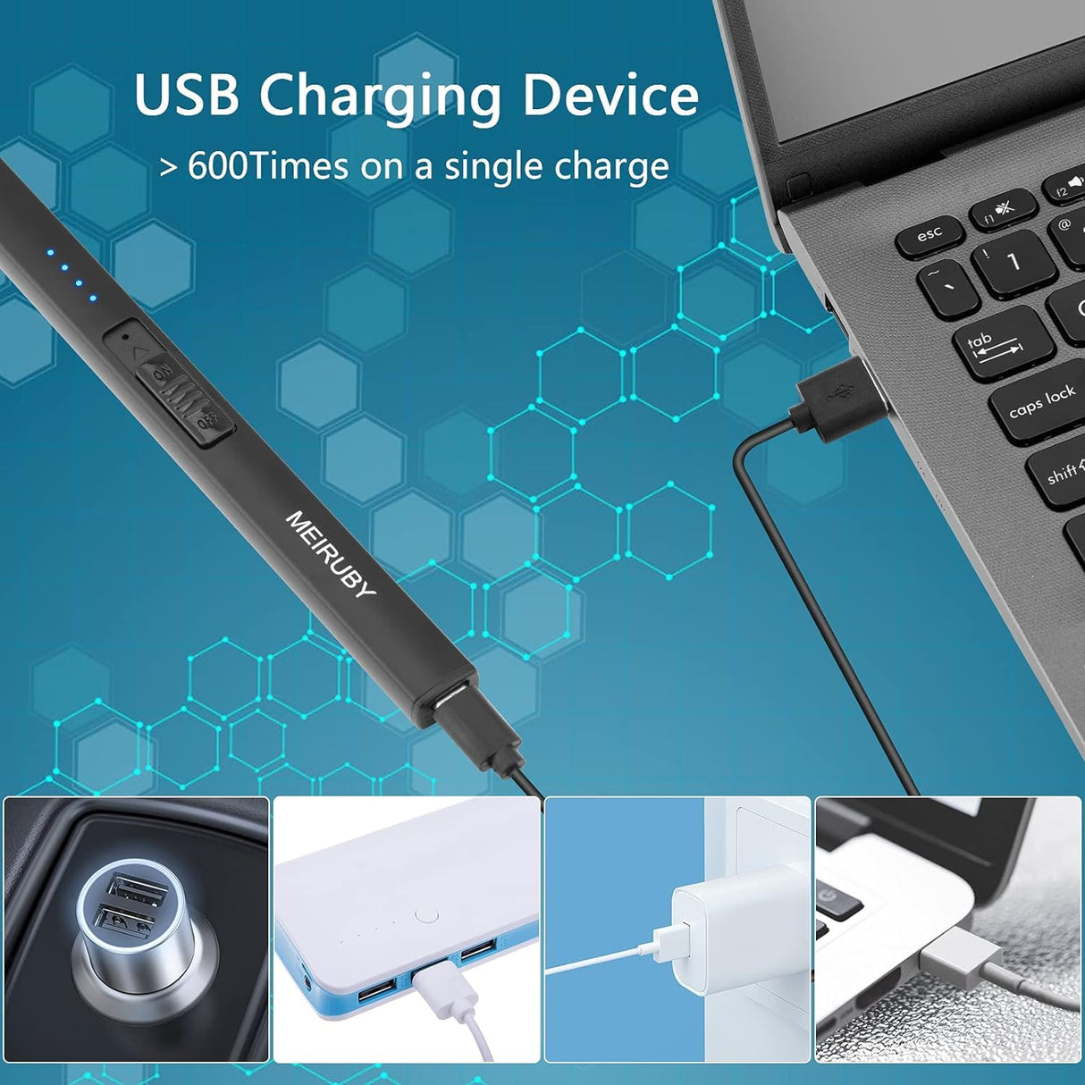 MEIRUBY 2 Pack Electric Candle Lighter, Christmas Stocking Stuffers Gifts for Women Mom Men Wife Sister, USB Arc Rechargeable Windproof Long Lighter for Candle BBQ Housewarming Birthday Gifts Idals