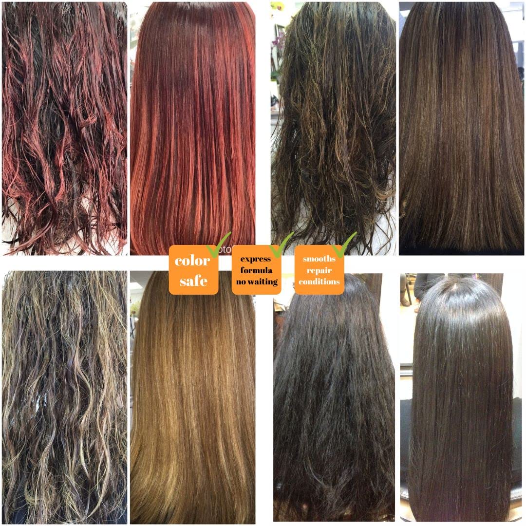 Clarifying Shampoo with Brazilian Keratin Treatment and Intensive Hair Mask KIT Tratamiento de Keratina Alisado 120ml. Packaging may vary.