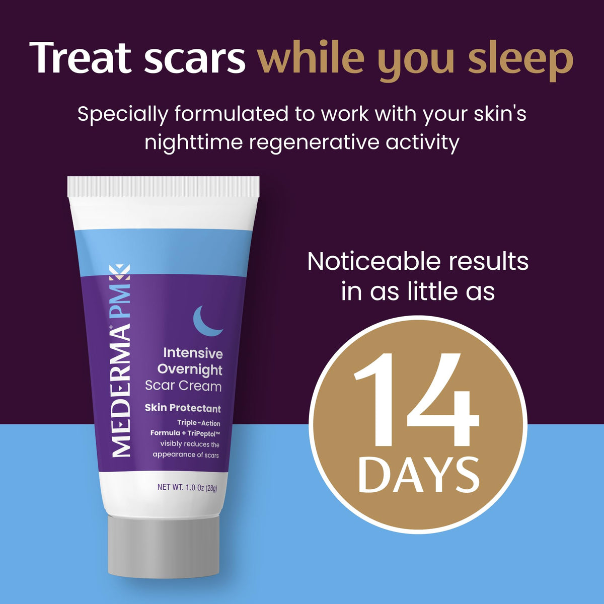 Mederma PM Intensive Overnight Scar Cream, Nighttime Scar Treatment, 1.0 oz