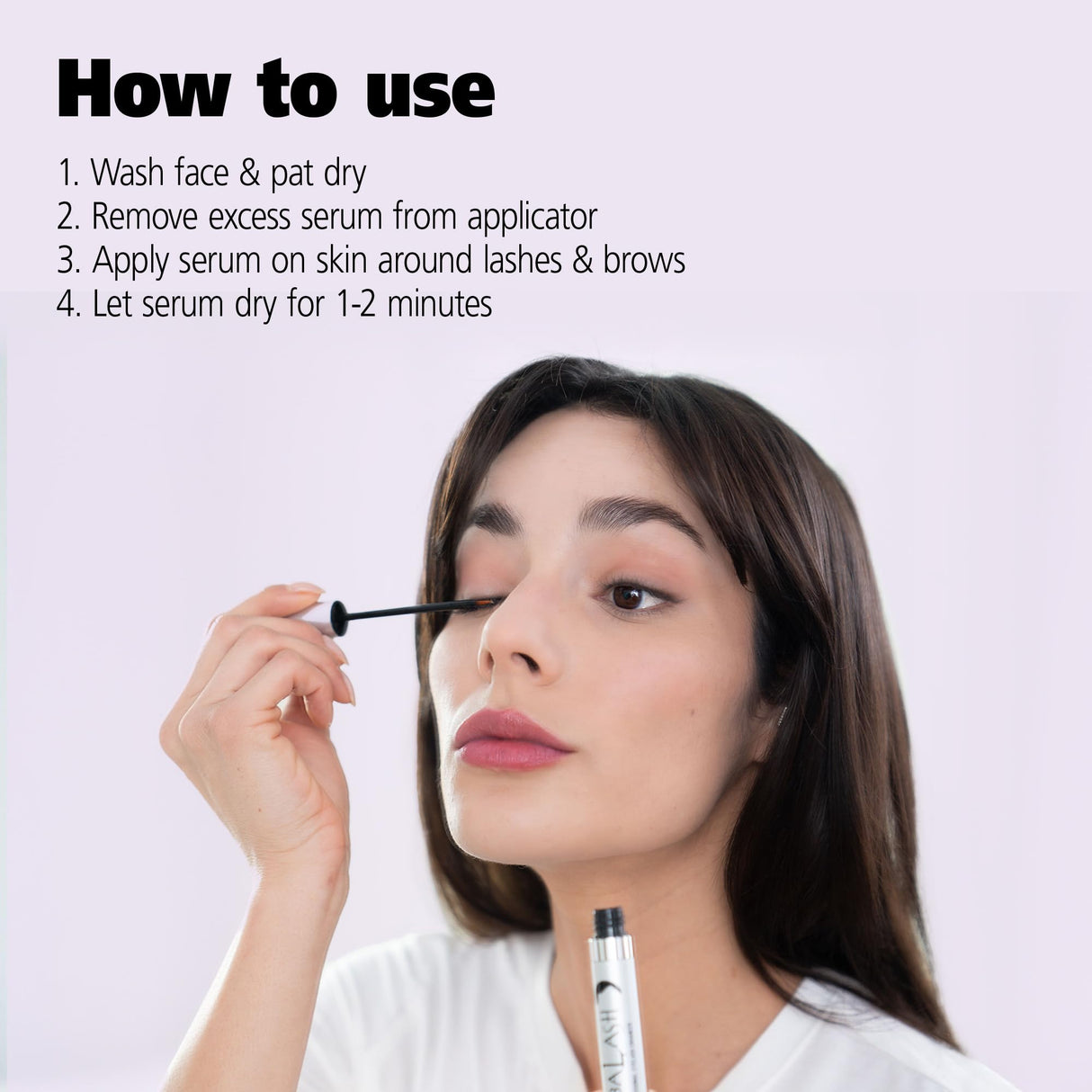 DABALASH Professional Eyelash & Eyebrow Growth Serum with Castor Oil – Promotes the Appearance of Naturally Longer, Fuller, Thicker & Stronger Lash + Brow Hair – 0.18 oz
