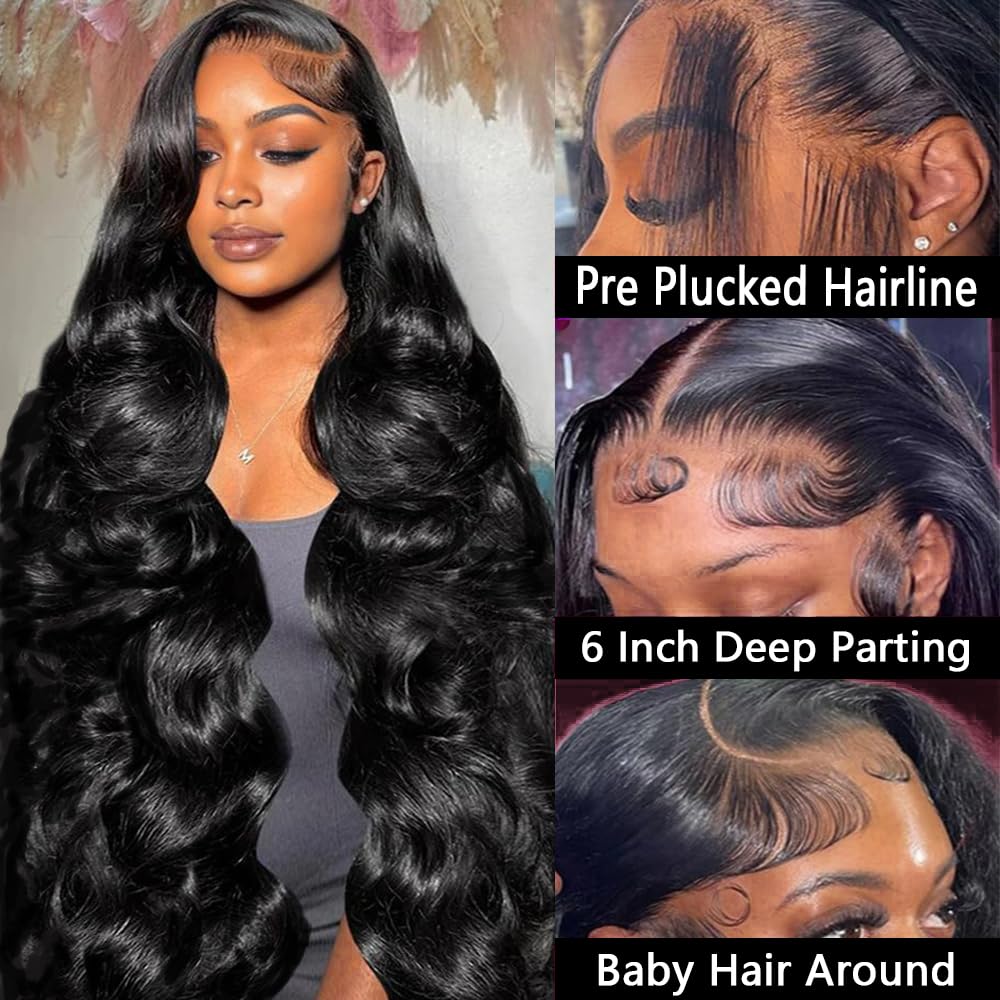 Body Wave Lace Front Wigs Human Hair 13x6 HD Lace Front Wig Human Hair Pre Plucked Body Wave Glueless Wigs Human Hair for Women