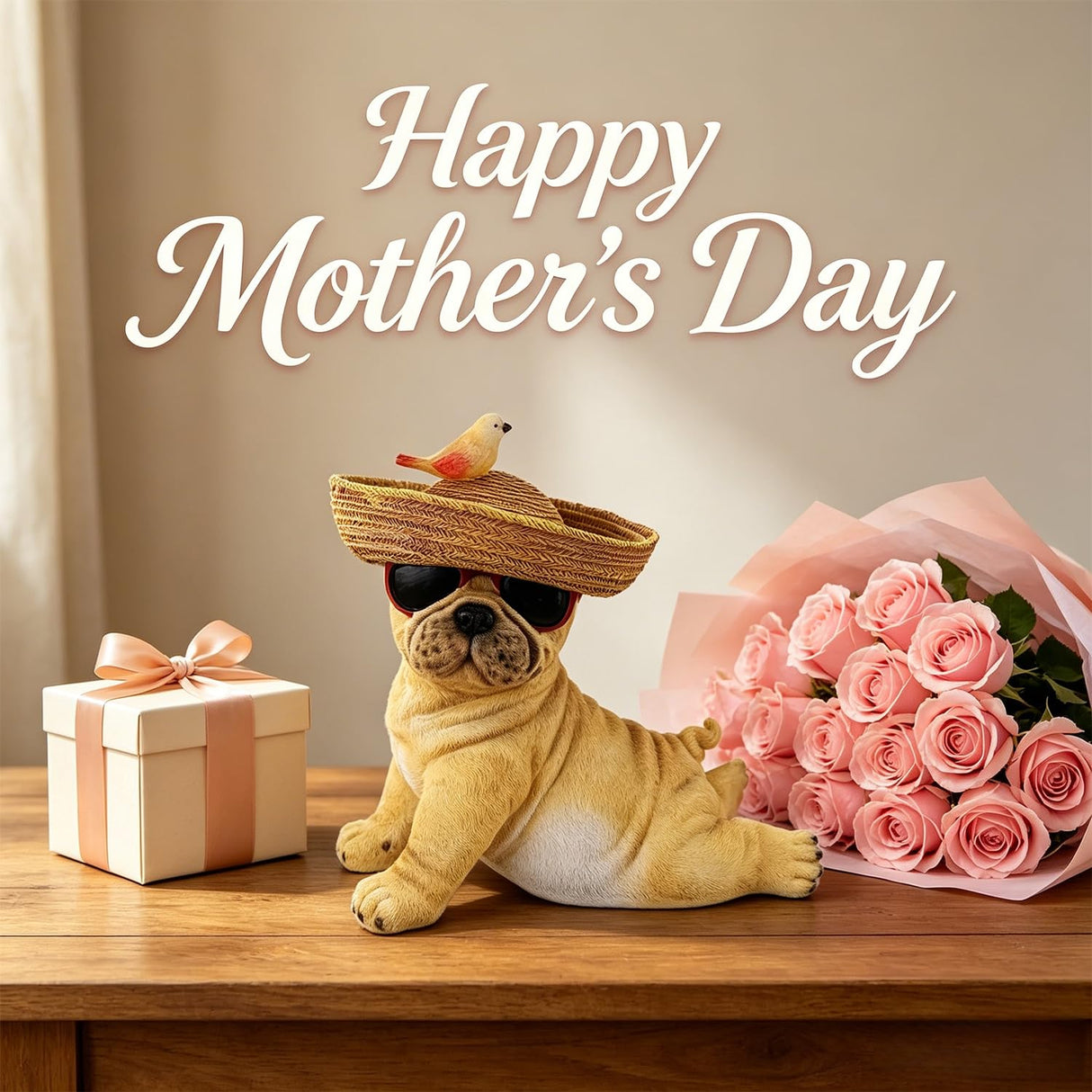 Glintoper Solar Garden Statue Dog Figurine, 8.7" Outdoor Resin Puppy Whimsical Lawn Porch Yard Art, Birthday Mothers Day Ideal Gifts, Lighted Shar Pei Ornaments for Patio Pathway Yard Decoration 