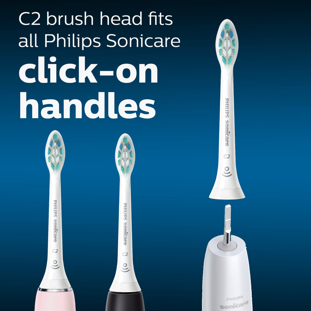 Philips Sonicare Optimal Plaque Control Replacement Toothbrush Heads, HX9024/65, BrushSync™ Technology, White 4-pk