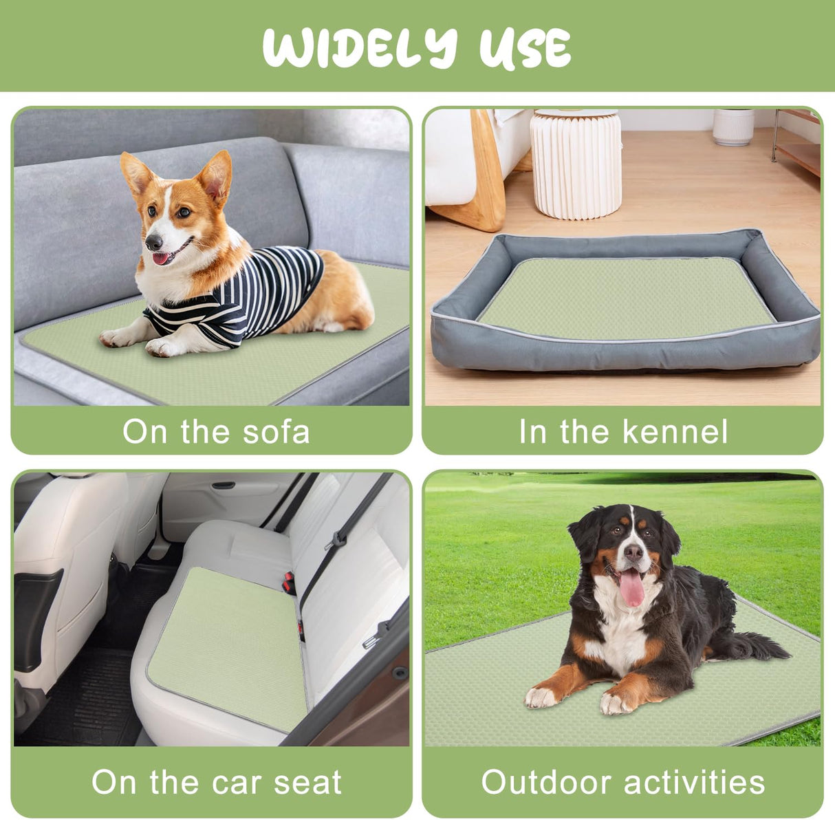 Buvlnee Summer Dog Cooling Mat Washable Ice Silk Self Cool Pad for Small Medium Large Dogs and Cats, Pet Sleeping Pad for Crate, Bed, Indoor & Outdoor Floor, Car Seats