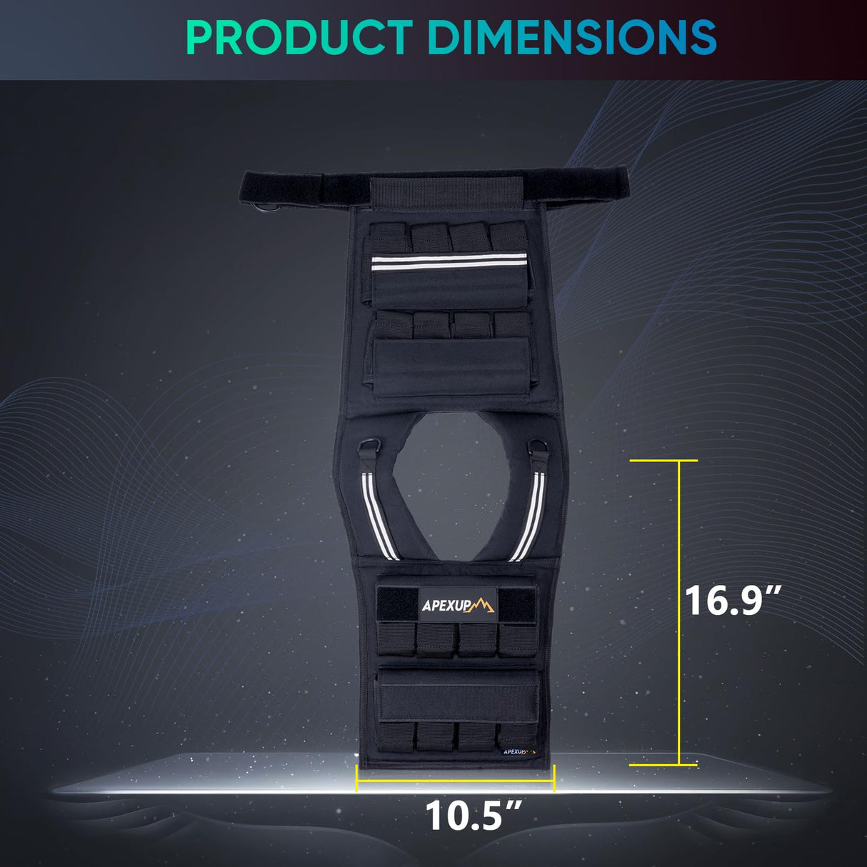 APEXUP Adjustable Weighted Vest Men 20lbs/30lbs/40lbs Weights with Reflective Stripe, Weight Vest Woman Workout Vest for Strength Training Running Walking (40 lbs)