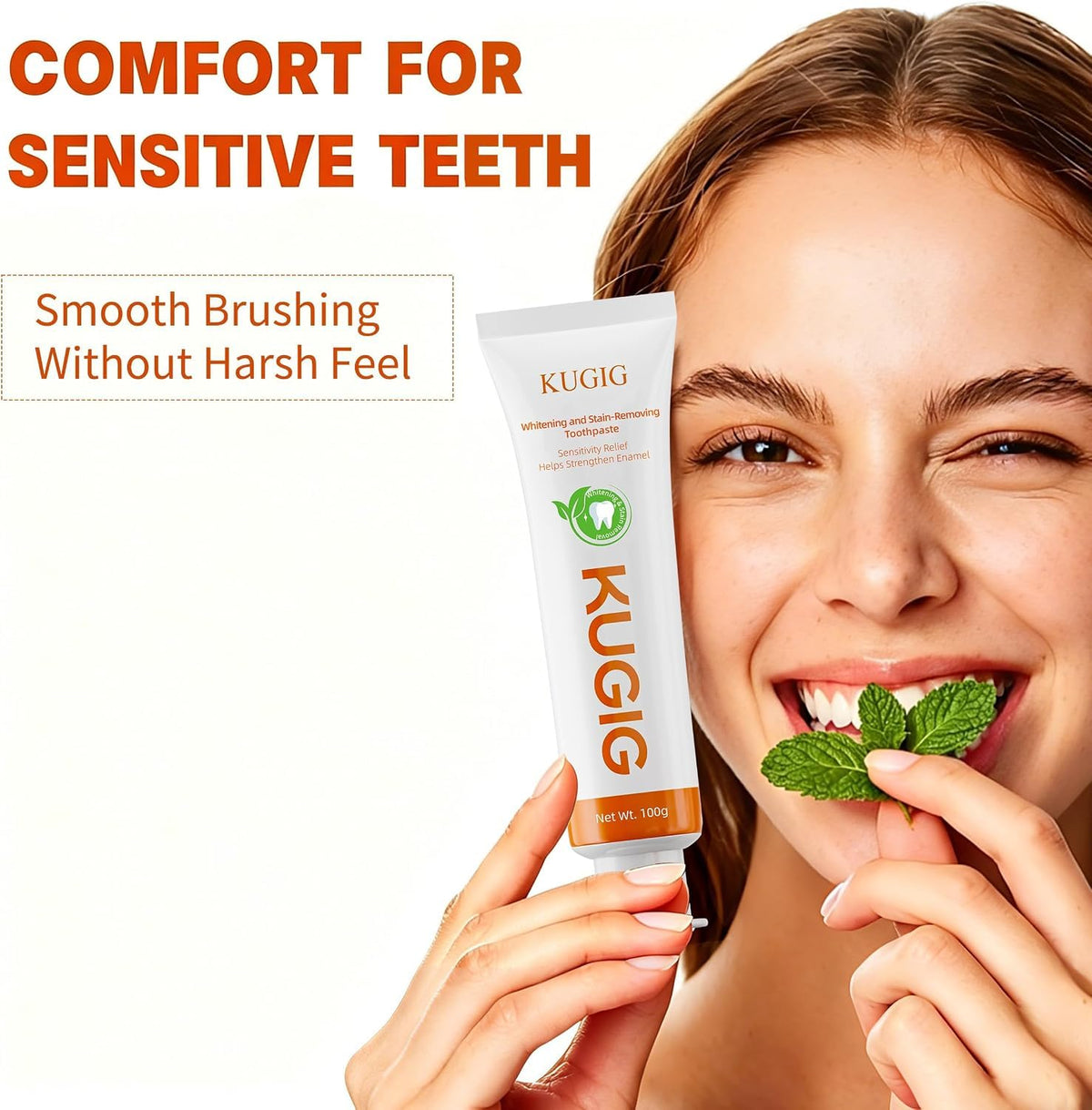 KUGIG Toothpaste with hydroxyapatite, Gentle Enamel Care, Helps Support Gum Care & Plaque Control, Strengthens Enamel, Fresh Breath for Daily Use 3.5 Fl Oz (One Pack)
