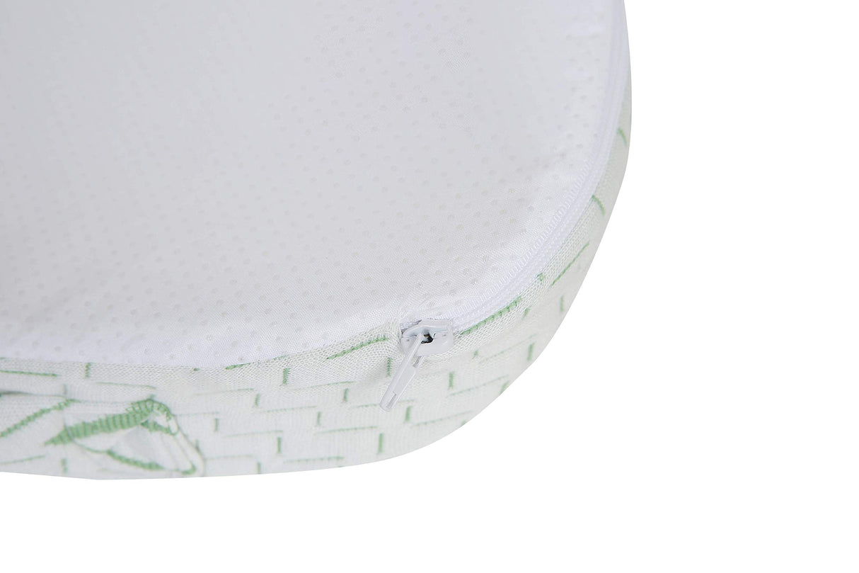 Bamboo Seat Cushion Pillow for Office Chair - Memory Foam Pad for Tailbone, Sciatica, Lower Back Pain Relief, Ergonomic and Non-Slip, Machine Washable Cover (Pack of 1)