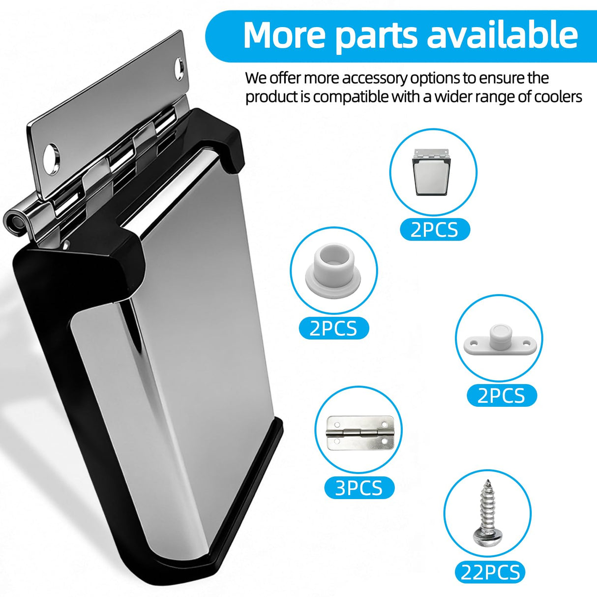Saioagi Cooler Hinges & Latch Replacement Kit for Igloo - Stainless Steel & ABS Parts with High-Strength Screws, Fits 25-165 Quart Ice Chests